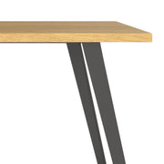 Simpli-Home Lowry handcrafted square dining table with wooden finish, modern style, and sturdy legs in a contemporary dining room setting