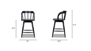 Breda - Turned Bubble Spindle Low Back Counter Stool - Black - R&R Furniture Gallery (Fountain Valley, CA)