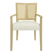 Mid Century Modern Arm Dining Chairs With Rattan Backrest - R&R Furniture Gallery (Fountain Valley, CA)