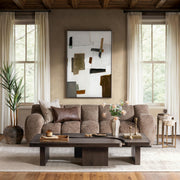 Classic Home Melina coffee table with wooden surface and sleek metal legs, modern accent piece for living room decor.