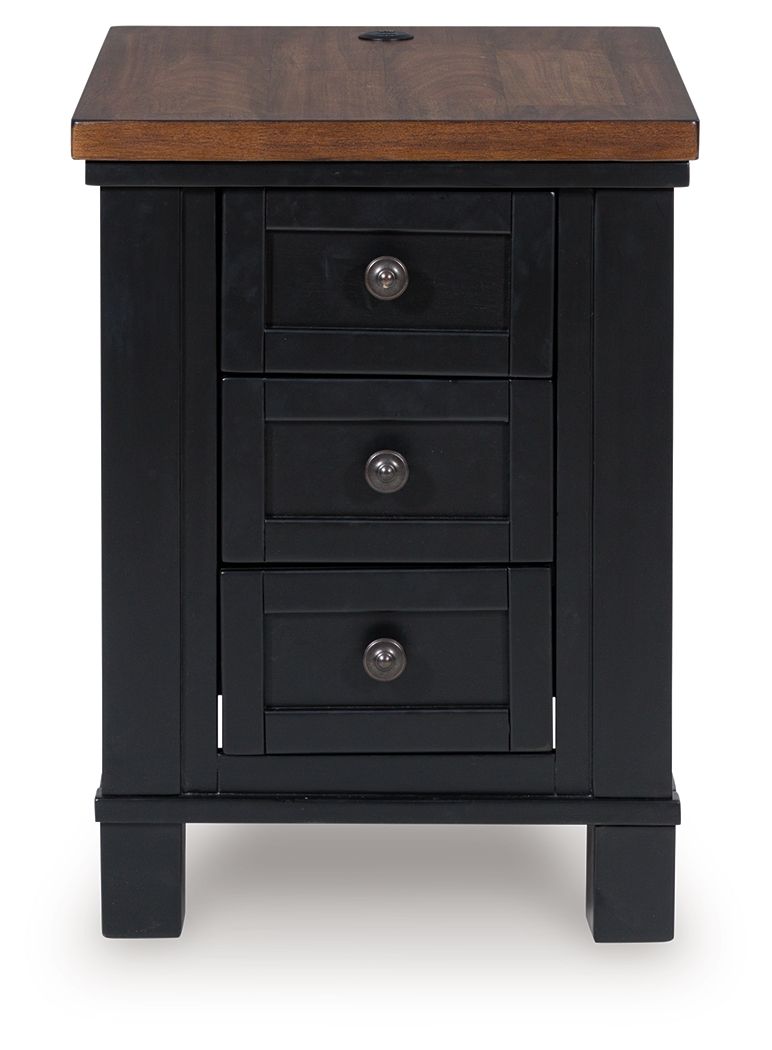 Wildenauer - Chair Side End Table - Brown / Black - R&R Furniture Gallery (Fountain Valley, CA)