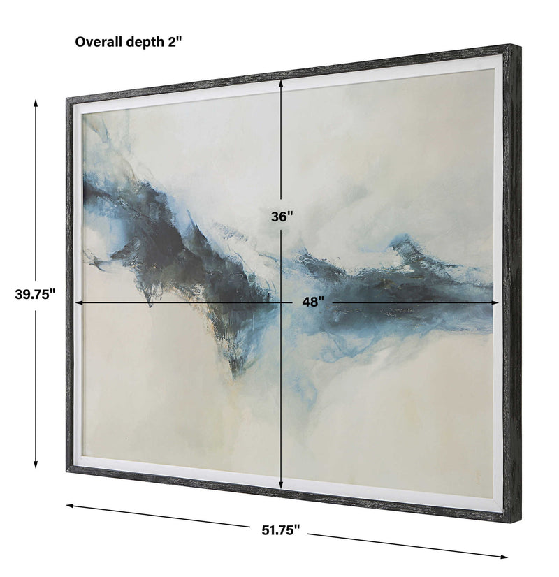 Uttermost Terra Nova beige abstract framed canvas art, modern wall decor with soft neutral tones and textured design.