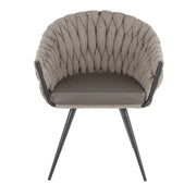 Lumi Source Matisse braided contemporary counter height chair with wooden legs and woven seat, 24-27 inches tall.