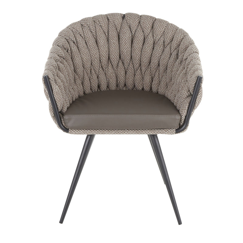 Lumi Source Matisse braided contemporary counter height chair with wooden legs and woven seat, 24-27 inches tall.