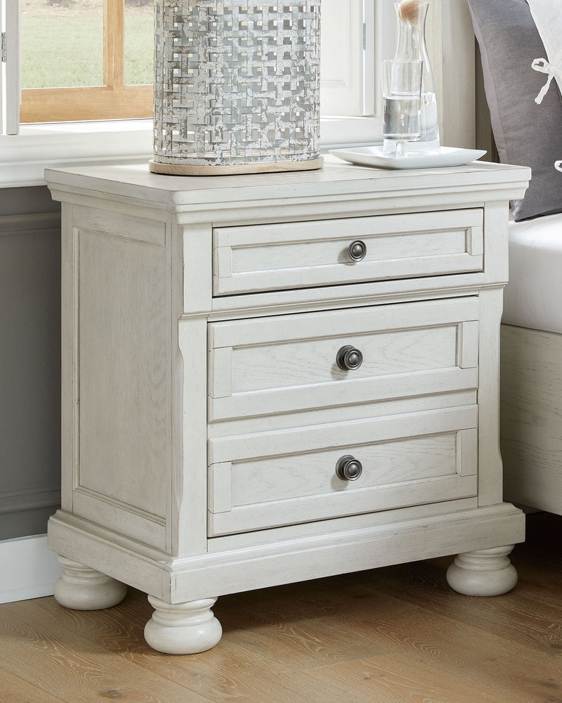 Robbinsdale - Two Drawer Night Stand - Antique White - R&R Furniture Gallery (Fountain Valley, CA)
