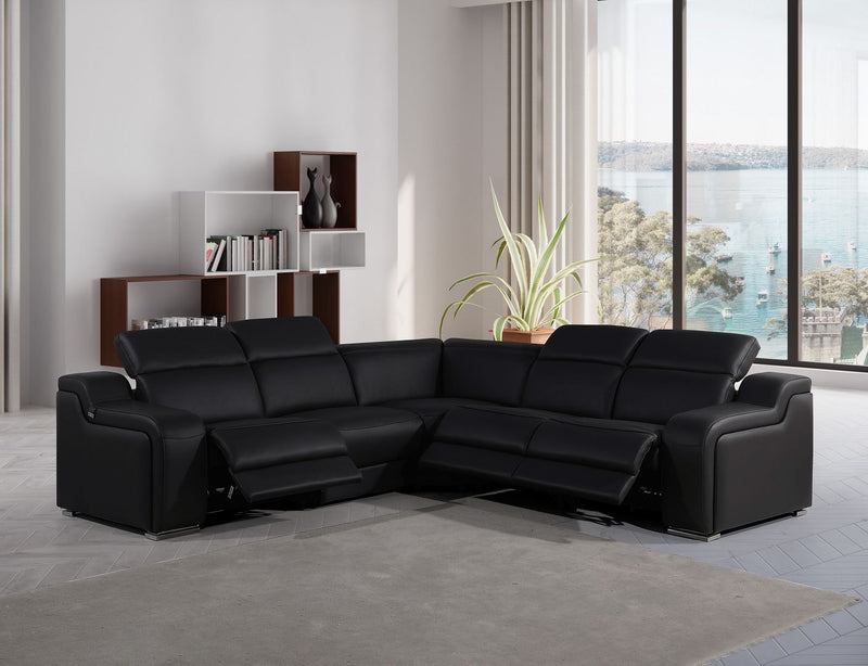 1116 - 5-Piece L-Shaped Sectional Sofa In With 3 Power Recliners & Power Headrests - R&R Furniture Gallery (Fountain Valley, CA)