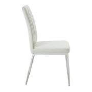 Kamaile - Side Chair (Set of 2) - Beige Synthetic Leather & Chrome - R&R Furniture Gallery (Fountain Valley, CA)