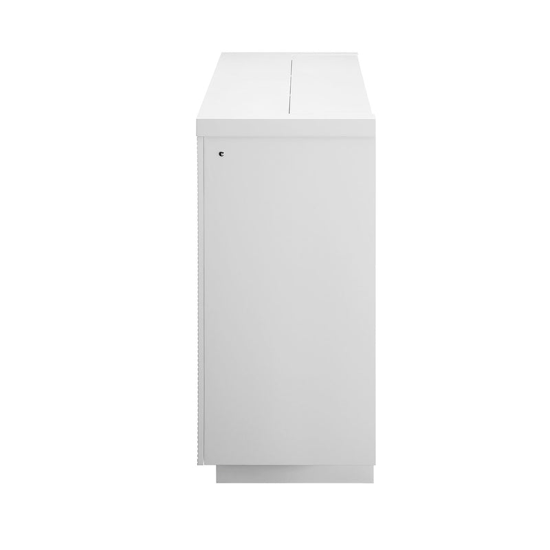 Aurora - Fireplace TV Lift With Adjustable Temperature And LED Colors - White - R&R Furniture Gallery (Fountain Valley, CA)