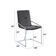Zlatan - Side Chair (Set of 2) - Gray Velvet & Chrome - R&R Furniture Gallery (Fountain Valley, CA)