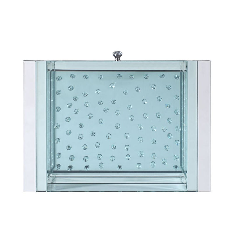 Nysa - 20" X 14" Accent Table - Mirrored & Faux Crystals - R&R Furniture Gallery (Fountain Valley, CA)