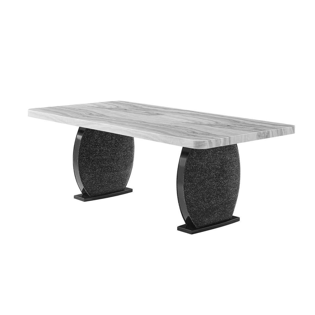 Dining Table With Upholstered Legs - Black