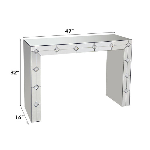 Hessa - Console Table - Mirrored & Faux Rhinestone - R&R Furniture Gallery (Fountain Valley, CA)