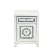 Noralie - 26"H Accent Table With Storage Drawers - Mirrored & Faux Diamonds - R&R Furniture Gallery (Fountain Valley, CA)