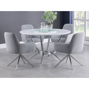 Flare - Arm Side Dining Chair With Tufting - Gray