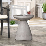 Noble House outdoor/indoor lightweight concrete side table with a modern, minimalist design for versatile use.