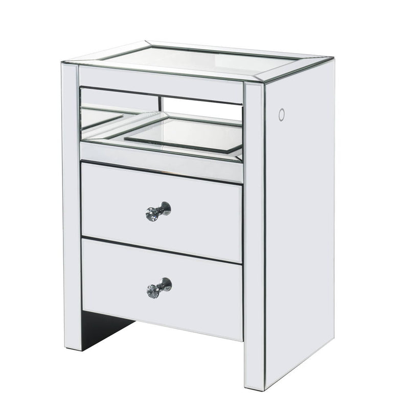 Dominic - Accent Table With LED - Mirrored - R&R Furniture Gallery (Fountain Valley, CA)