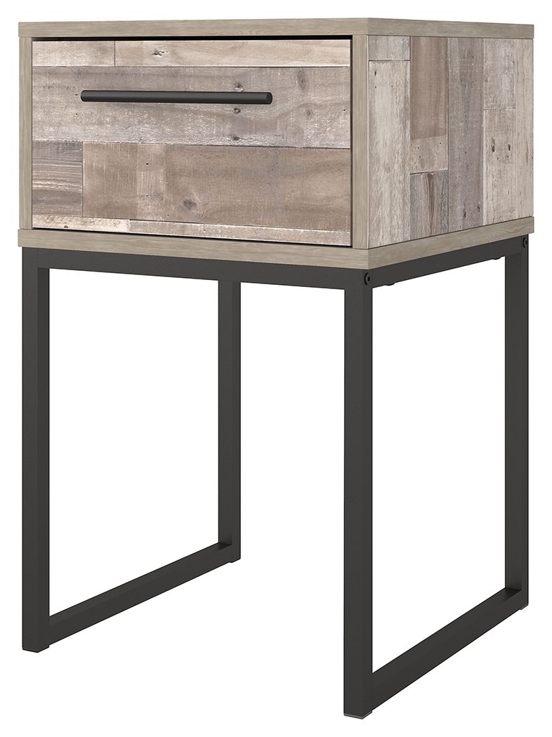 Neilsville - One Drawer Night Stand - Vinyl-Wrapped - Whitewash - R&R Furniture Gallery (Fountain Valley, CA)