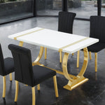 Holstebro - 60" Dining Table, Gold Frame