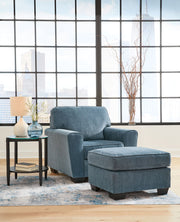 Signature Design by Ashley Cashton living room set with stationary chair and ottoman in a stylish, comfortable fabric.