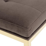 Signature Beds & Benches - Dahlia Velvet Accent Bench - Chocolate / Gold - R&R Furniture Gallery (Fountain Valley, CA)