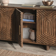 Classic Home Holmes 4 Door Buffet showing a wooden storage cabinet with four doors and a sleek, modern design.