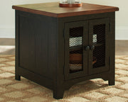 Valebeck - Rectangular End Table - Black / Brown - R&R Furniture Gallery (Fountain Valley, CA)