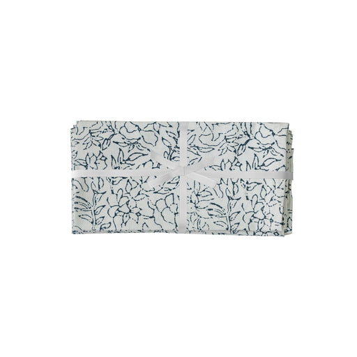 Set of four Crissy cotton canvas printed napkins by TOV Furniture featuring inked design, ideal for casual dining and decorative table settings.