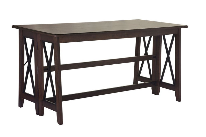 Drop Leaf Table With 4 Stools - Dark Brown - R&R Furniture Gallery (Fountain Valley, CA)