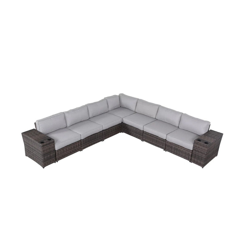 Modern Rattan Wicker Seating Group With Cushions - R&R Furniture Gallery (Fountain Valley, CA)