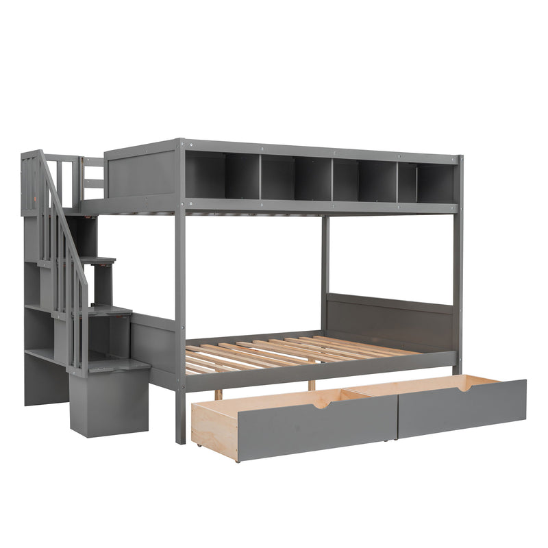 Bunk Bed With Shelfs, Storage Staircase And 2 Drawers - R&R Furniture Gallery (Fountain Valley, CA)