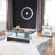 Nysa - 24" End Table - Mirrored & Faux Crystals - R&R Furniture Gallery (Fountain Valley, CA)
