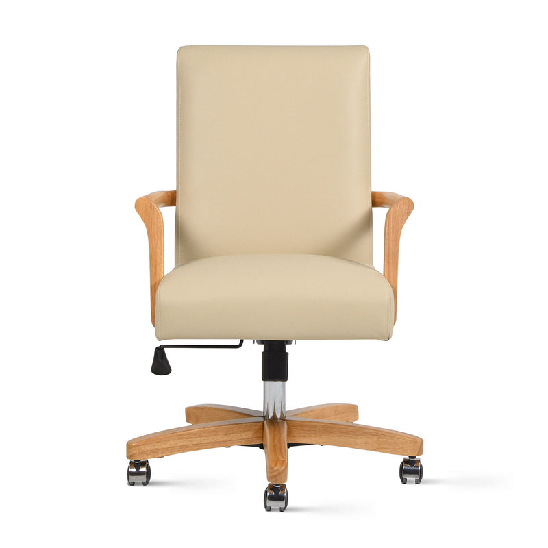 Dumont - Modern Farmhouse High Back Executive Home Office Chair - Neutral Cream Beige / Natural - R&R Furniture Gallery (Fountain Valley, CA)