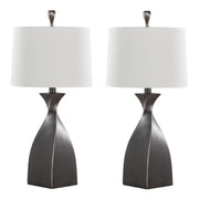 Pair of Lumi Source Curvo contemporary polyresin table lamps with sleek, curved design and modern aesthetic for stylish home lighting.