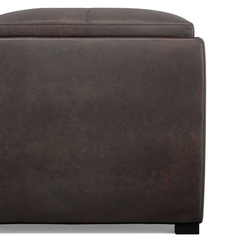Avalon - Upholstered Square Coffee Table Storage Ottoman - R&R Furniture Gallery (Fountain Valley, CA)