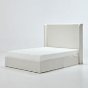 Carmen - Full Size Upholstered Wingback Bed - Ivory - R&R Furniture Gallery (Fountain Valley, CA)