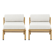 La Fiora - Outdoor Patio Iron Club Chair (Set of 2) - Off White / Teak - R&R Furniture Gallery (Fountain Valley, CA)