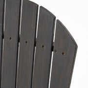Pair of outdoor weather-resistant acacia wood Adirondack dining chairs by Noble House, stylish set for patio or garden seating.