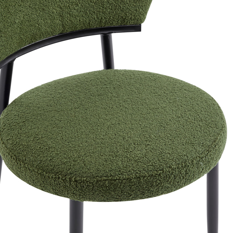 Upholstered Dining Chair (Set of 2) - Green Fabric - R&R Furniture Gallery (Fountain Valley, CA)