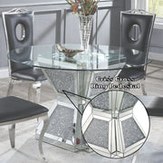 Noralie - 31" Dining Table - Clear Glass, Mirrored & Faux Diamonds - R&R Furniture Gallery (Fountain Valley, CA)