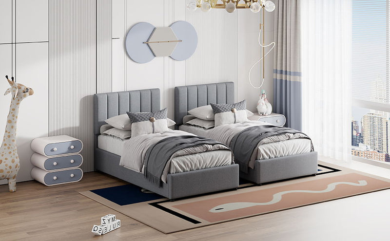 Upholstered Platform Bed With A Hydraulic Storage System - R&R Furniture Gallery (Fountain Valley, CA)