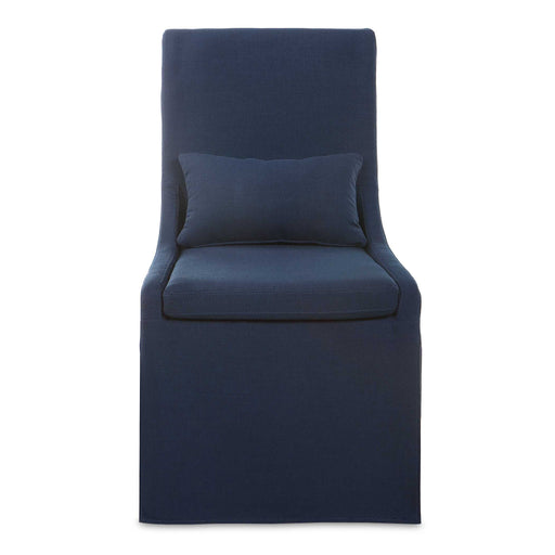 Uttermost Coley armless side chair with upholstered seat and sleek wooden legs, modern design for living or dining spaces.