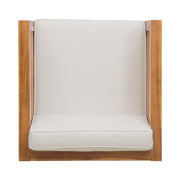 Outdoor Acacia Wood Patio Chair With Fabric Cushion - R&R Furniture Gallery (Fountain Valley, CA)