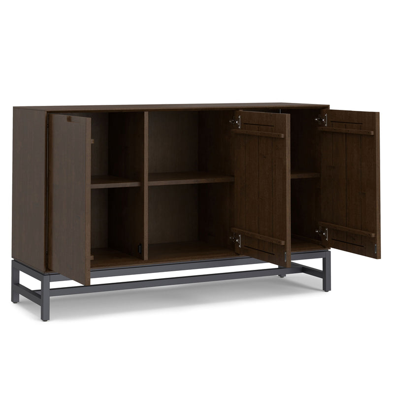 Banting Solid Wood Sideboard Buffet with Metal Frame — Modern Industrial Dining Room Storage - R&R Furniture Gallery (Fountain Valley, CA)