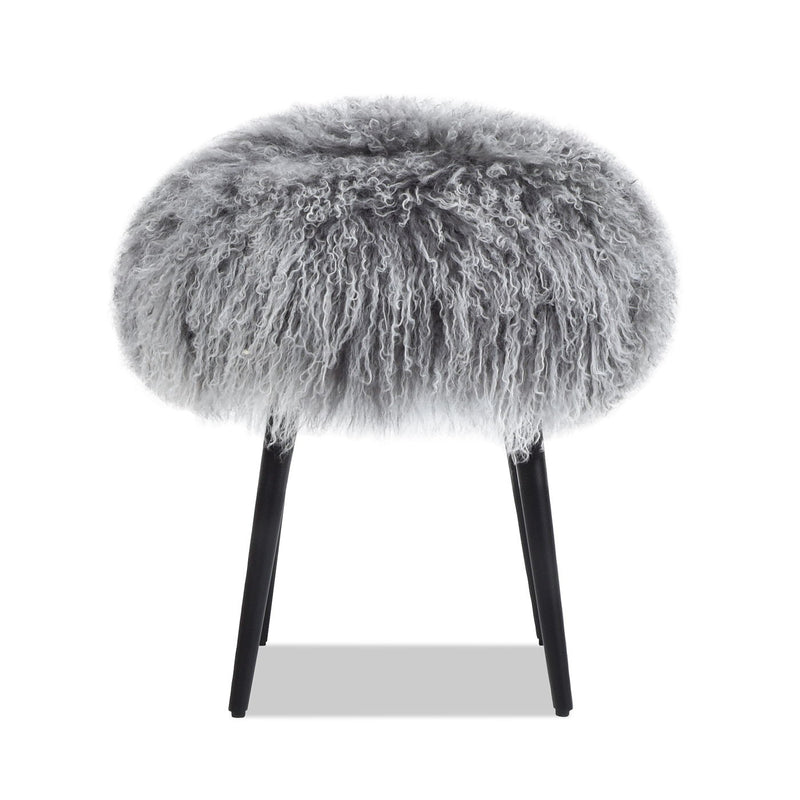 Alberta - Mongolian Sheepskin Round Ottoman - R&R Furniture Gallery (Fountain Valley, CA)