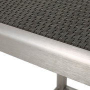 Outdoor 43" Aluminum Bar Table With Rattan Table Top - Gray / Silver - R&R Furniture Gallery (Fountain Valley, CA)