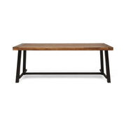 Noble House Equilibrium outdoor dining table with wooden frame and slat top, perfect for patio or garden dining spaces.