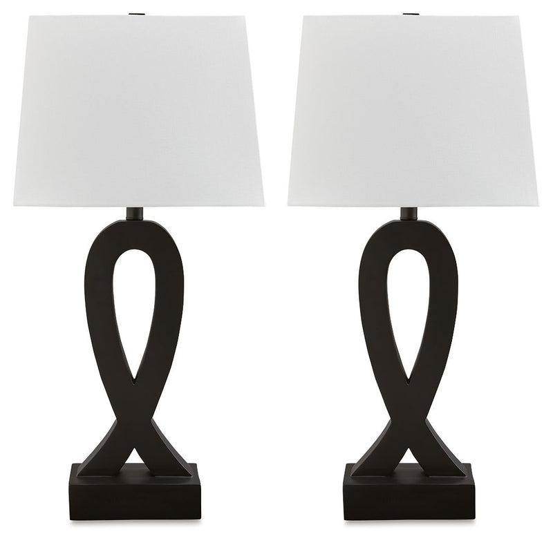 Markellton - Poly Table Lamp (Set of 2) - Black - R&R Furniture Gallery (Fountain Valley, CA)