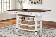 Valebeck - Rect Dining Room Counter Table With Wine Rack - R&R Furniture Gallery (Fountain Valley, CA)