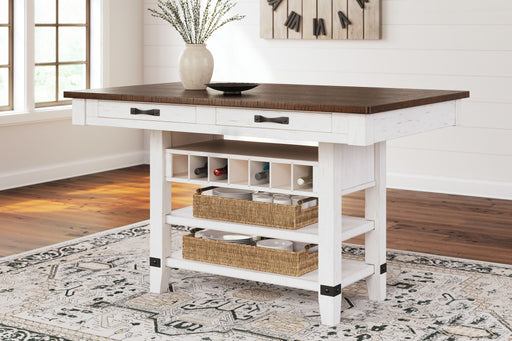 Valebeck - Rect Dining Room Counter Table With Wine Rack - R&R Furniture Gallery (Fountain Valley, CA)