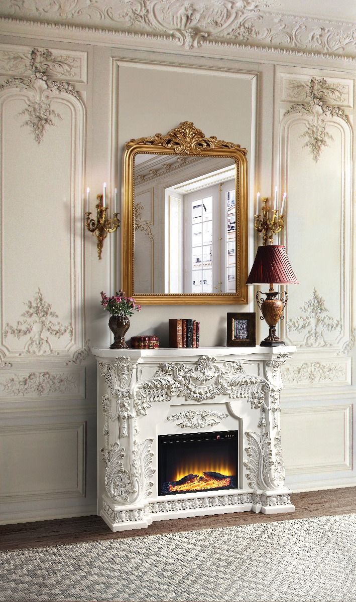 Adara - Fireplace - Antique White - R&R Furniture Gallery (Fountain Valley, CA)